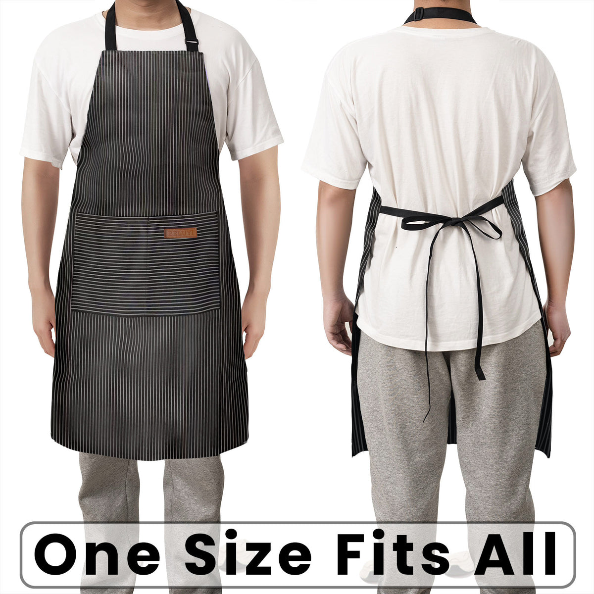 BeLuyi Adjustable Bib Apron with 2 Pockets Chef Cooking Kitchen Restaurant Aprons for Women Men