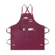 OUNLEN Chef Apron for Men Women Canvas Aprons with 3 Pockets Cross Back Resistant Work Apron for Cooking Grilling Baking BBQ Barber Kitchen