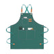 OUNLEN Chef Apron for Men Women Canvas Aprons with 3 Pockets Cross Back Resistant Work Apron for Cooking Grilling Baking BBQ Barber Kitchen