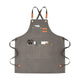 OUNLEN Chef Apron for Men Women Canvas Aprons with 3 Pockets Cross Back Resistant Work Apron for Cooking Grilling Baking BBQ Barber Kitchen