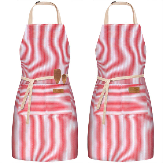 BeLuyi 2 Pack Adjustable Bib Apron with 2 Pockets Chef Cooking Kitchen Restaurant Aprons for Women Men