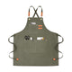 OUNLEN Chef Apron for Men Women Canvas Aprons with 3 Pockets Cross Back Resistant Work Apron for Cooking Grilling Baking BBQ Barber Kitchen