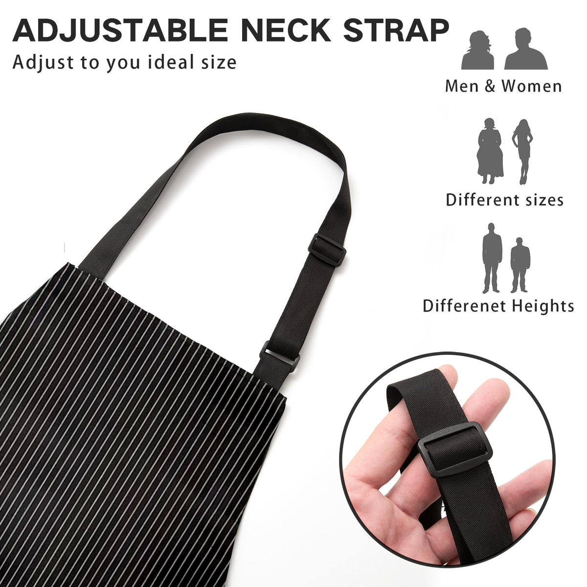 BeLuyi 2 Pack Adjustable Bib Apron with 2 Pockets Chef Cooking Kitchen Restaurant Aprons for Women Men