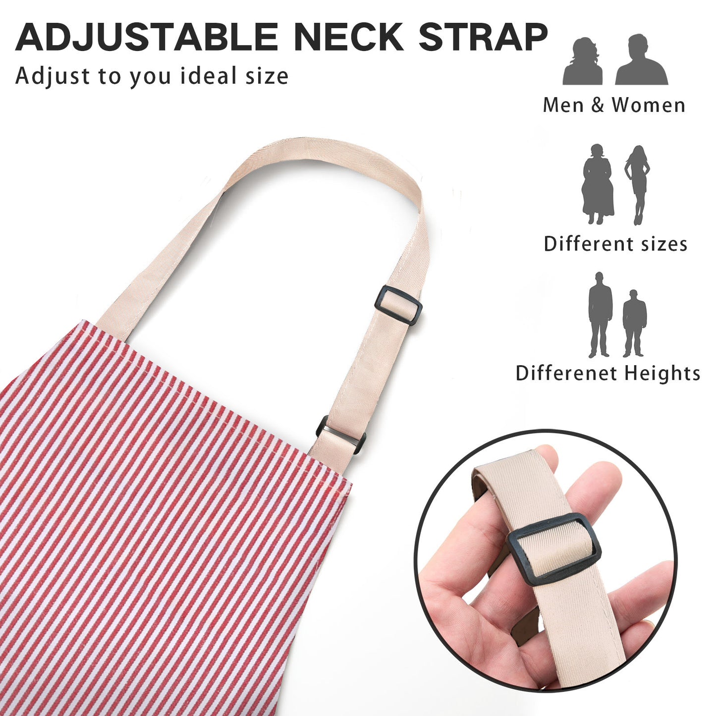 BeLuyi 2 Pack Adjustable Bib Apron with 2 Pockets Chef Cooking Kitchen Restaurant Aprons for Women Men