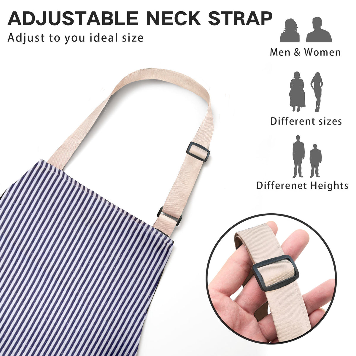BeLuyi 2 Pack Adjustable Bib Apron with 2 Pockets Chef Cooking Kitchen Restaurant Aprons for Women Men