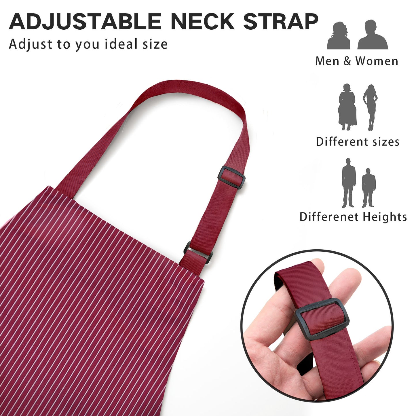BeLuyi 2 Pack Adjustable Bib Apron with 2 Pockets Chef Cooking Kitchen Restaurant Aprons for Women Men