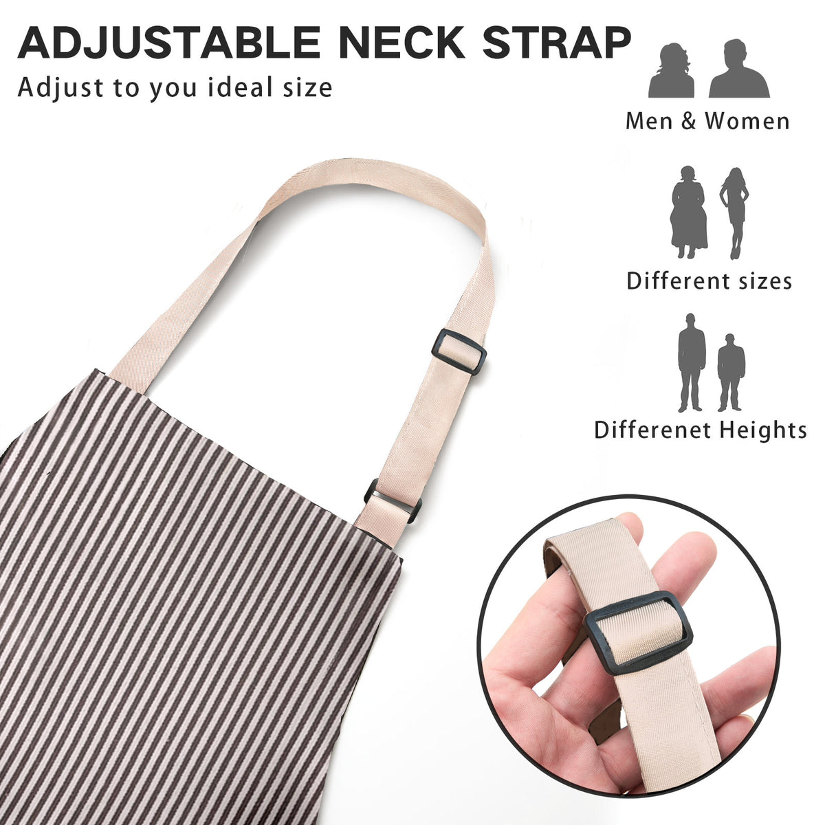 BeLuyi 2 Pack Adjustable Bib Apron with 2 Pockets Chef Cooking Kitchen Restaurant Aprons for Women Men