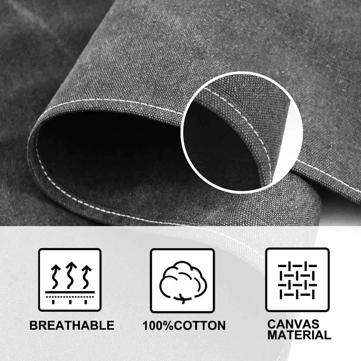 OUNLEN Chef Apron for Men Women Canvas Aprons with 3 Pockets Cross Back Resistant Work Apron for Cooking Grilling Baking BBQ Barber Kitchen