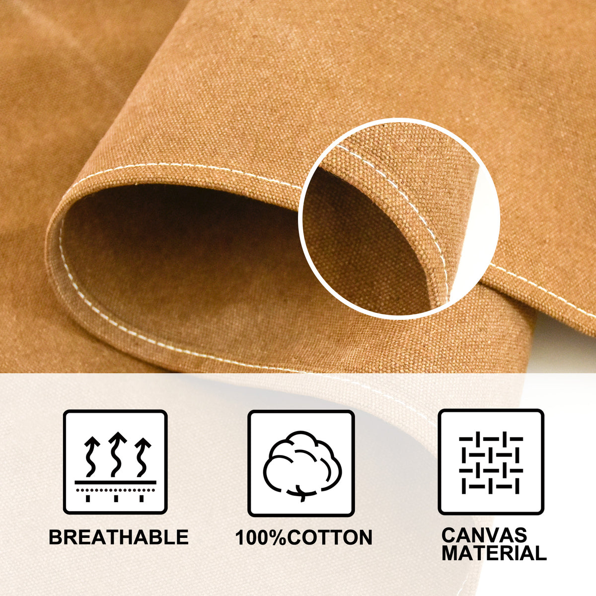 OUNLEN Chef Apron for Men Women Canvas Aprons with 3 Pockets Cross Back Resistant Work Apron for Cooking Grilling Baking BBQ Barber Kitchen
