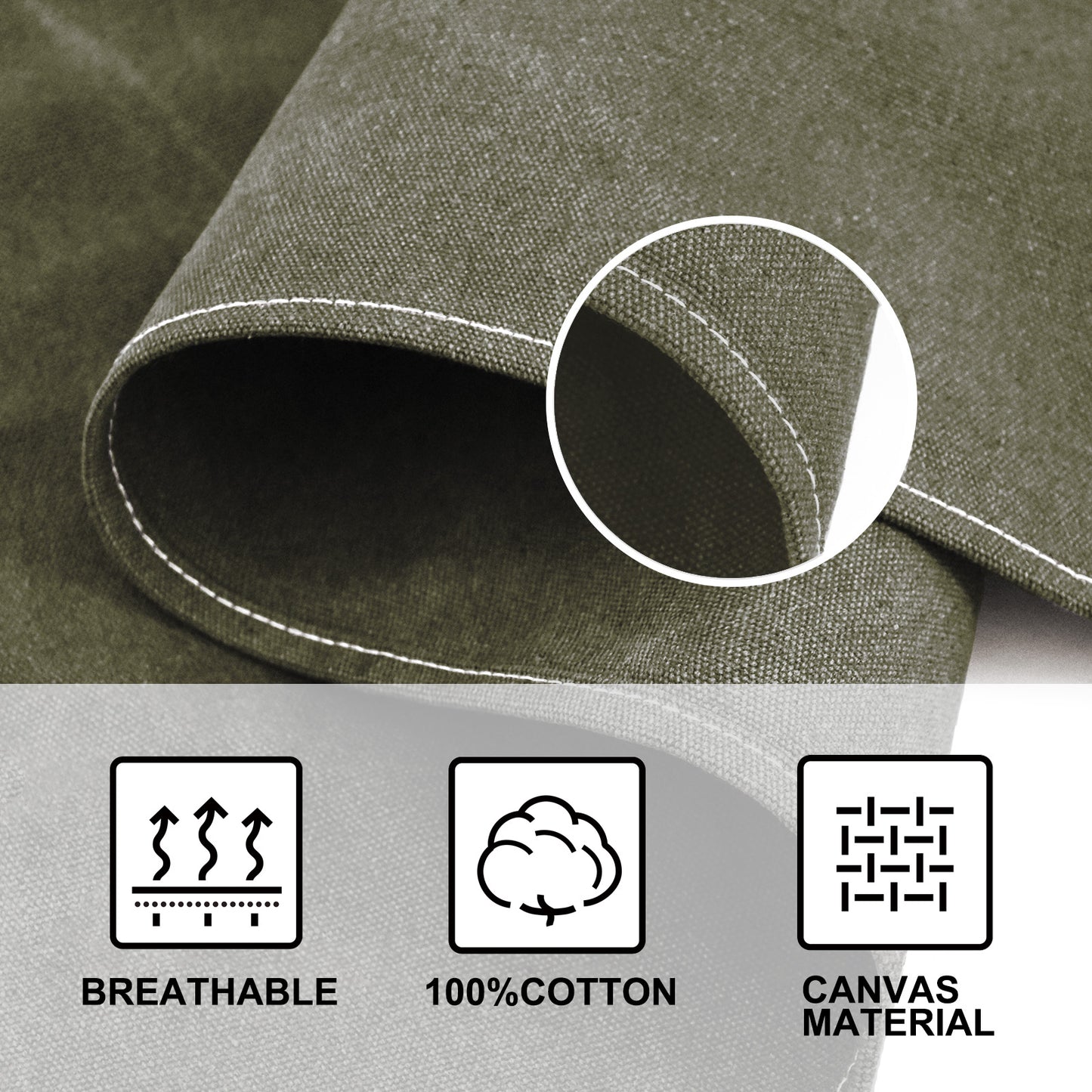 OUNLEN Chef Apron for Men Women Canvas Aprons with 3 Pockets Cross Back Resistant Work Apron for Cooking Grilling Baking BBQ Barber Kitchen