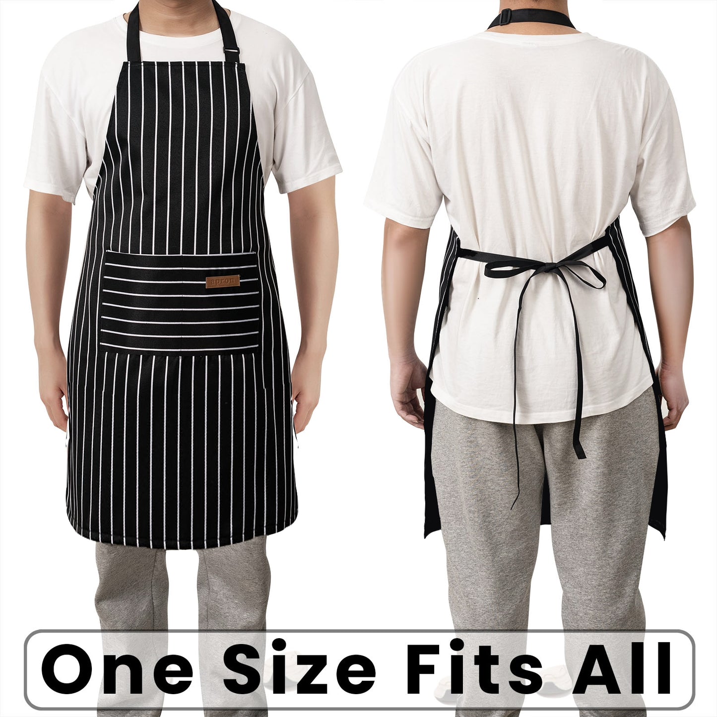 BeLuyi 2 Pack Adjustable Bib Apron with 2 Pockets Chef Cooking Kitchen Restaurant Aprons for Women Men