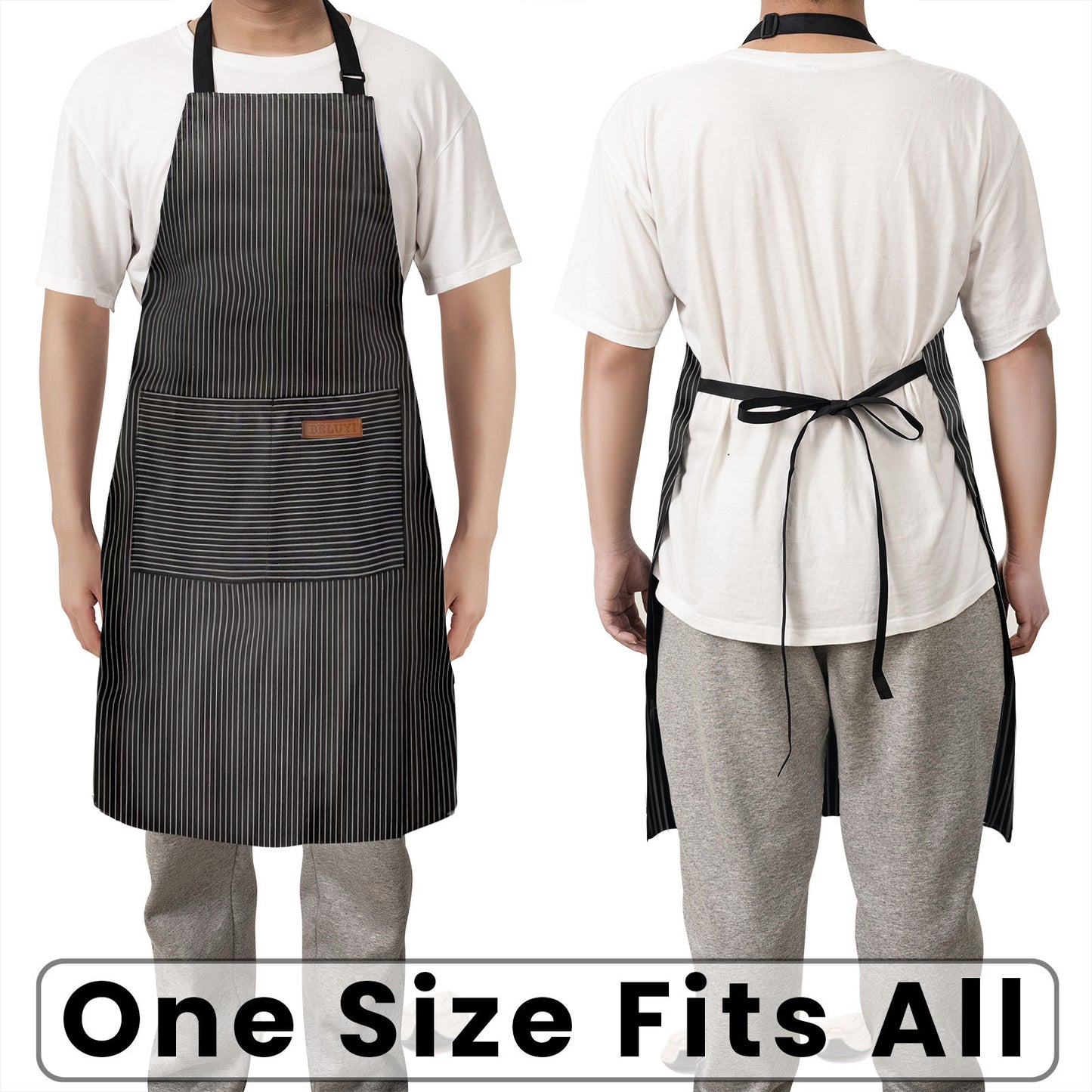 BeLuyi Adjustable Bib Apron with 2 Pockets Chef Cooking Kitchen Restaurant Aprons for Women Men