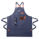 Chef Apron for Men Women with Pockets,Cross Back Cotton Canvas Plus Size Apron for Cooking BBQ Baking Gardening