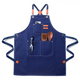 Chef Apron for Men Women with Pockets,Cross Back Cotton Canvas Plus Size Apron for Cooking BBQ Baking Gardening